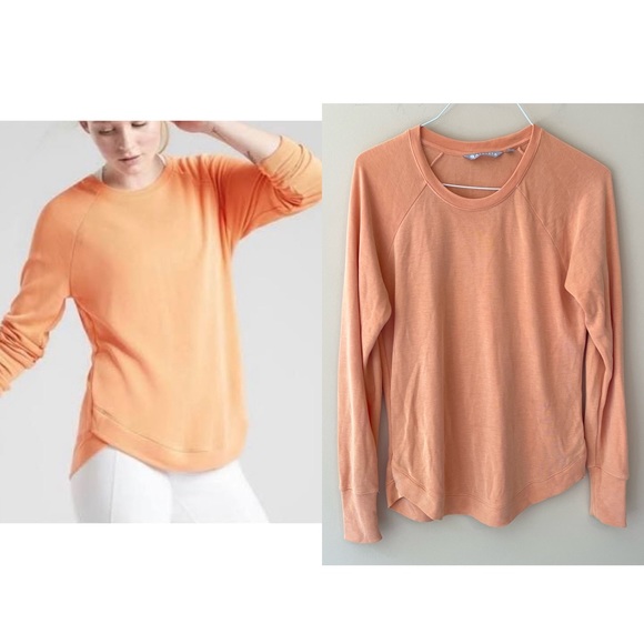 🔻LAST CHANCE🔻ATHLETA High Serenity Criss Cross Sweater in Peach ST Tall Sizing - Picture 1 of 7